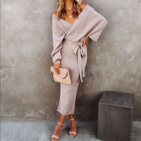 Vici | Dresses | Drape Knit Sweater 